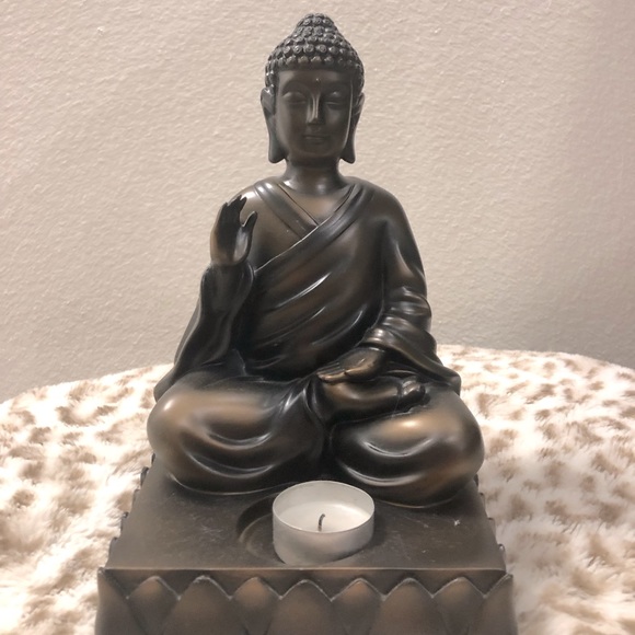 Meditating Buddha Tea Light Candle Holder